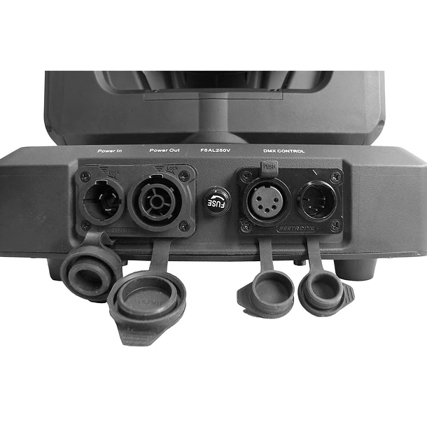 Event Lighting DELUGEM120WFX Luz Cabeza Movil, 120W RGBL + 48 X 1W LED, IP65, DMX 7