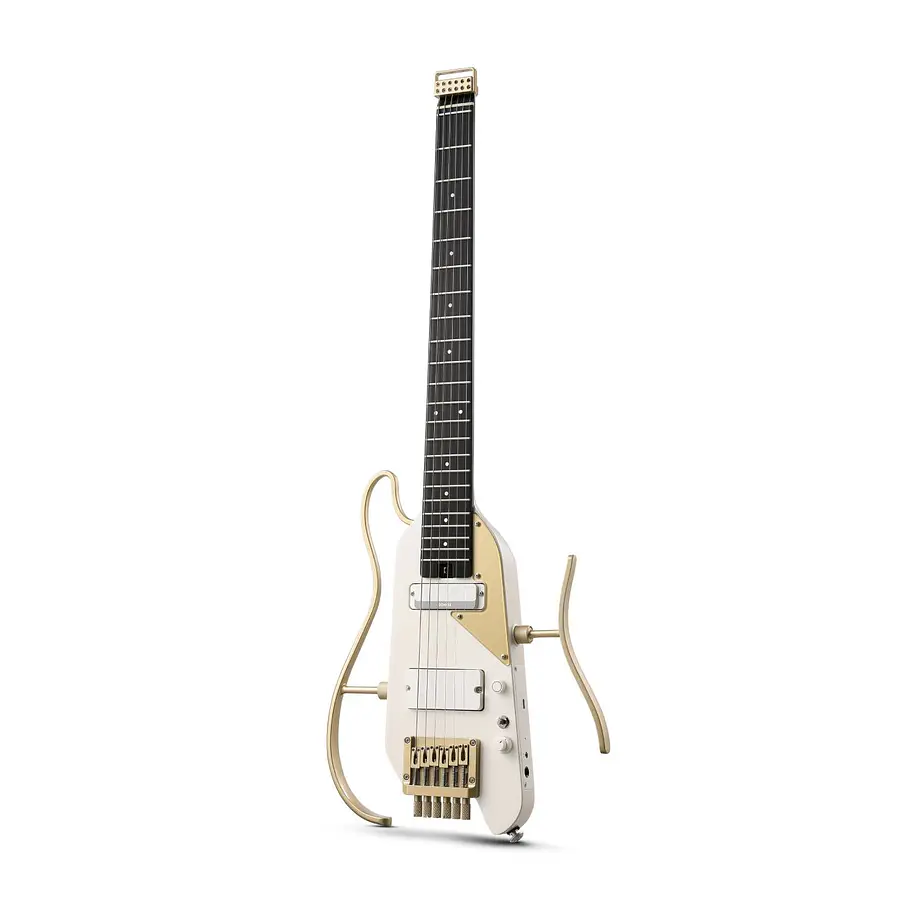 Donner HUSH X PRO Guitarra Eléctrica de Viaje Headless con Efectos Integrados White-Luxe EC7450 12