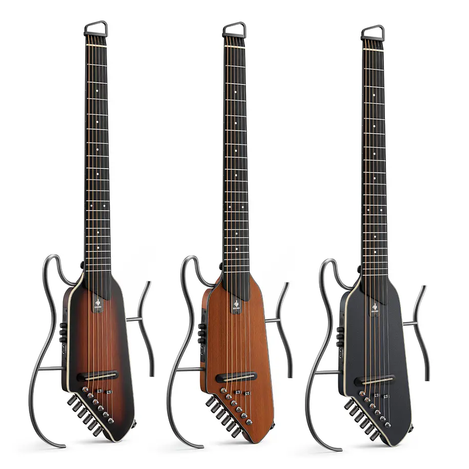 Donner HUSH I Evo2 Guitarra Electroacústica Silenciosa de Viaje con Preamp HPS-II Sunburst EC7487 7