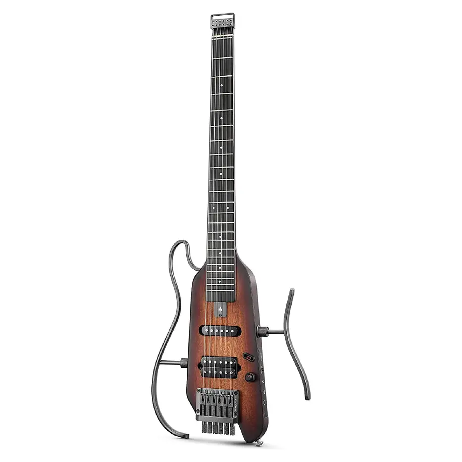 Donner HUSH-X Guitarra Eléctrica de Viaje Headless Ultraliviana Sunburst EC6807 1