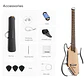 Donner HUSH-I Pro Guitarra Electroacústica de Viaje Headless con Efectos Integrados White EC6868 - Thumbnail 6