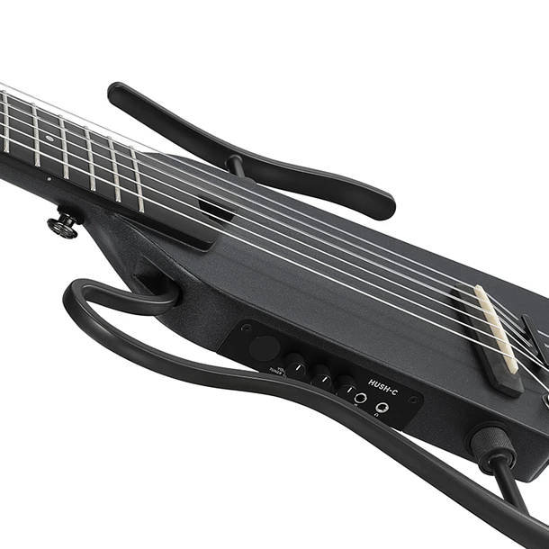 Donner HUSH-C Guitarra Clásica Electroacústica de Viaje Cuerdas de Nylon Black EC7252 2