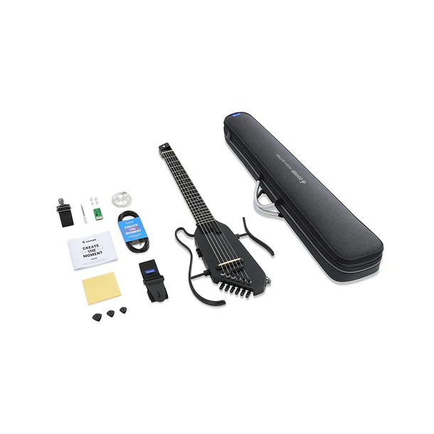 Donner HUSH-C Guitarra Clásica Electroacústica de Viaje Cuerdas de Nylon Black EC7252 4