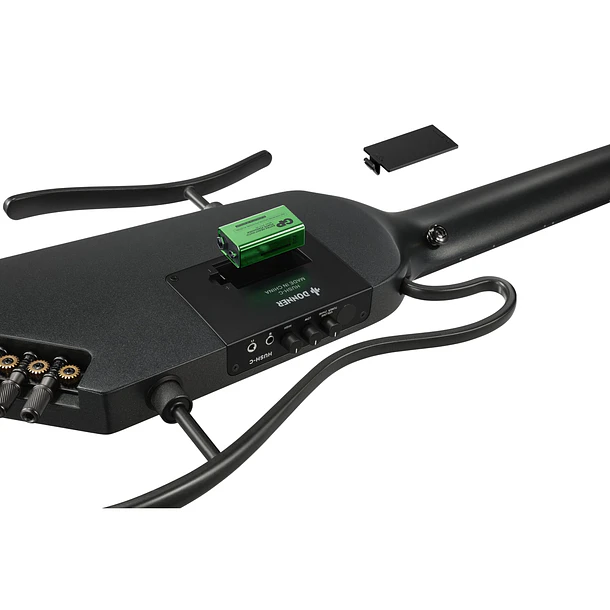 Donner HUSH-C Guitarra Clásica Electroacústica de Viaje Cuerdas de Nylon Black EC7252 5