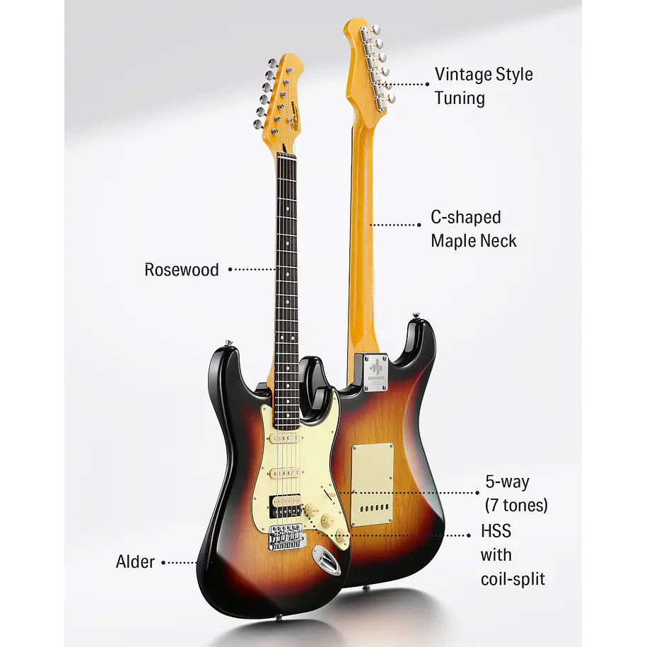 Donner DST-600 Guitarra Eléctrica Cuerpo Sólido 39
