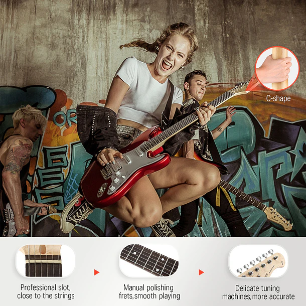Donner DST-100L Kit Guitarra Eléctrica Stratocaster HSS con Amplificador 3W Sapphire Blue EC1167 5