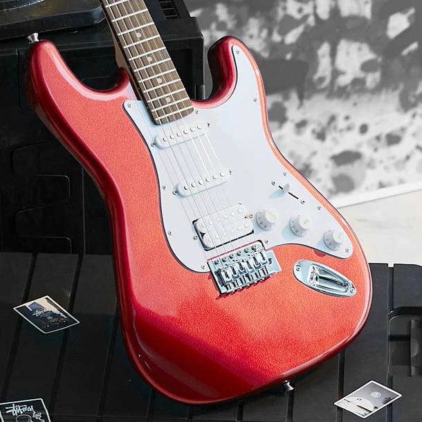 Donner DST-100R Kit Guitarra Eléctrica Stratocaster HSS con Amplificador 3W Roja EC1166 6