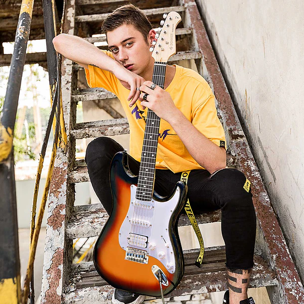 Donner DST-100S Kit Guitarra Eléctrica Stratocaster HSS con Amplificador 3W Sunburst EC1098 4