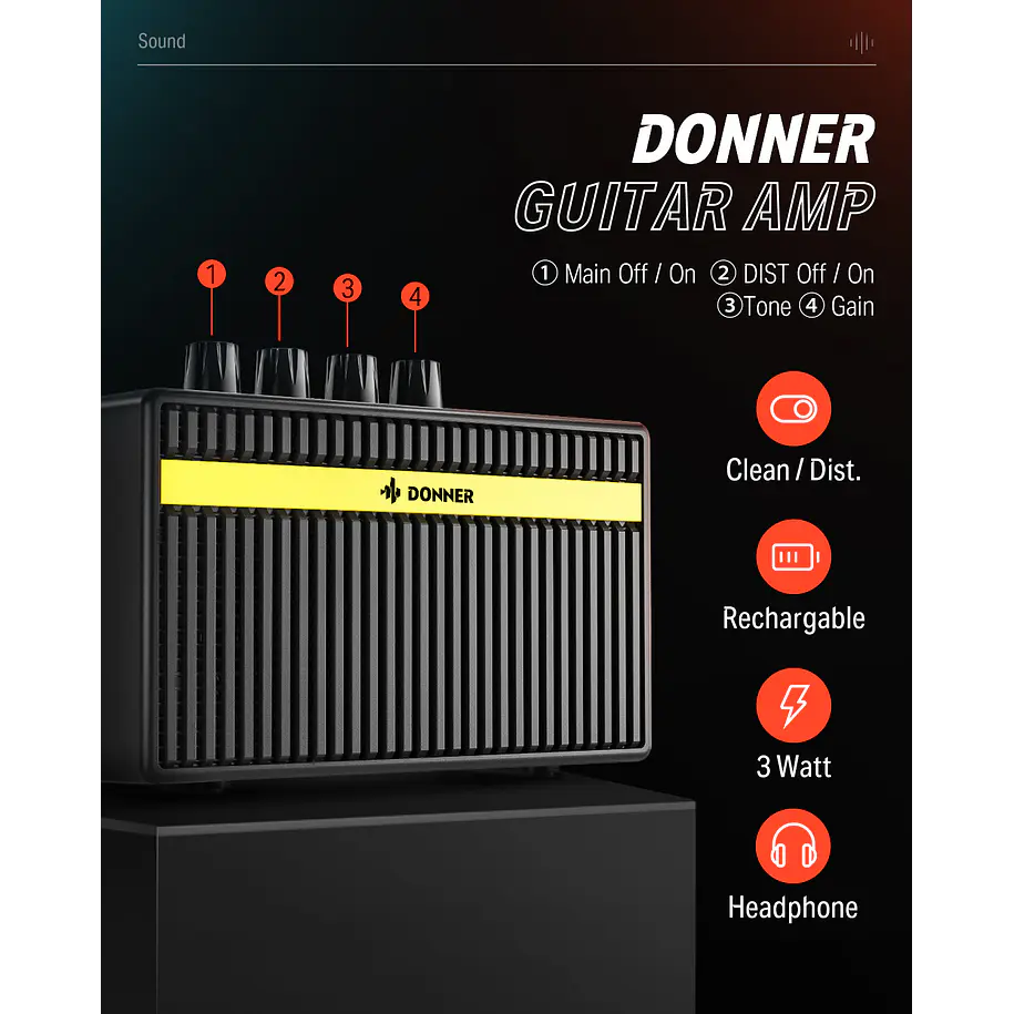 Donner DST-152 Kit Guitarra Eléctrica Stratocaster HSS con Coil Split y Amplificador Sunburst EC1415 7
