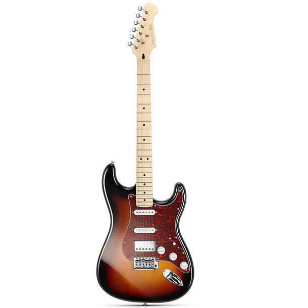 Donner DST-152 Kit Guitarra Eléctrica Stratocaster HSS con Coil Split y Amplificador Sunburst EC1415 1