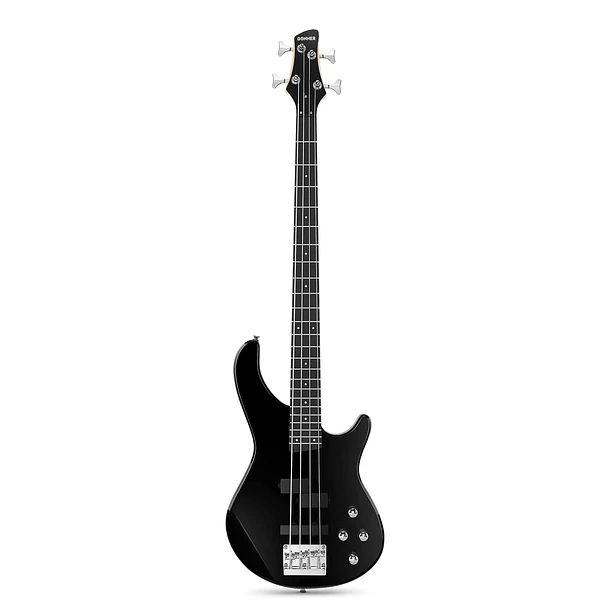 Donner DPJ-100 Bajo Eléctrico PJ 4 Cuerdas con Preamp Activo de 4 Bandas Negro EC1386 1
