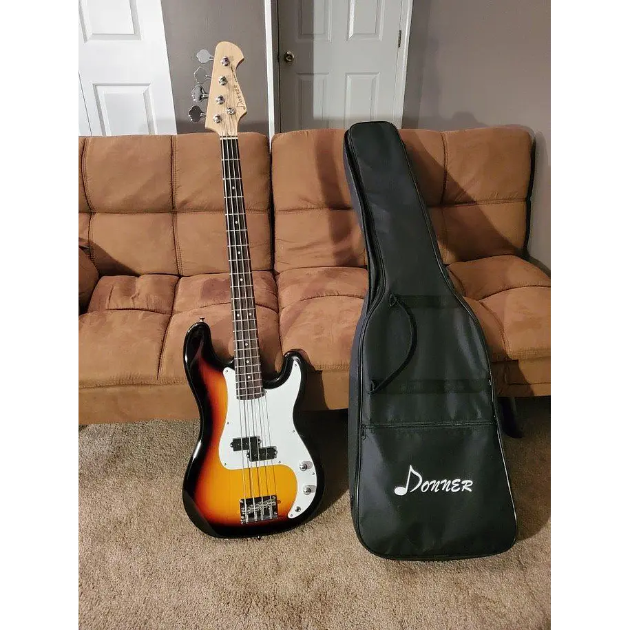 Donner DJB-510 Bajo Eléctrico Jazz Bass 4 Cuerdas Tamaño Completo con Funda Blanco EC1389 2