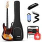 Donner DJB-510S Bajo Eléctrico Jazz Bass 4 Cuerdas Tamaño Completo con Funda Sunburst EC1388 - Thumbnail 1