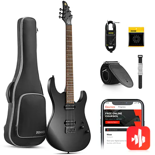 Donner DMT-100B Kit Guitarra Eléctrica Metal Doble Humbucker 24 Trastes Metal Black EC1399