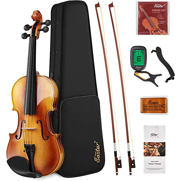 Donner Eastar EVA-330 Violín 4/4 de Madera Maciza Set Completo con Dos Arcos EB0217 1
