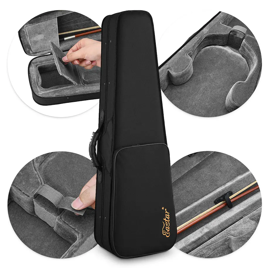 Donner Eastar EVA-330 Violín 4/4 de Madera Maciza Set Completo con Dos Arcos EB0217 8