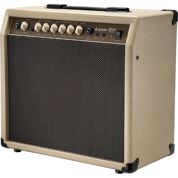 Donner DSK-30R Amplificador Combo de Guitarra 30W con Reverb de Resorte Real y Parlante de 10 Pulgadas Beige EC7603 1