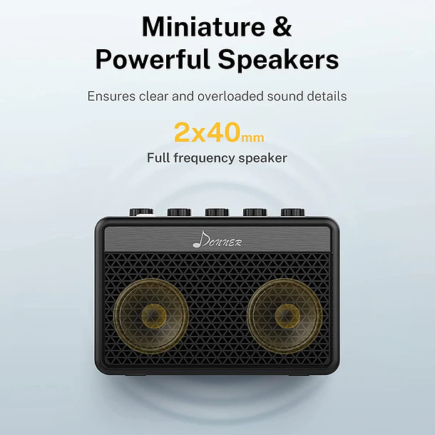 Donner DA-10 Mini Amplificador de Guitarra Eléctrica 5W Recargable Portátil Black EC1703 4
