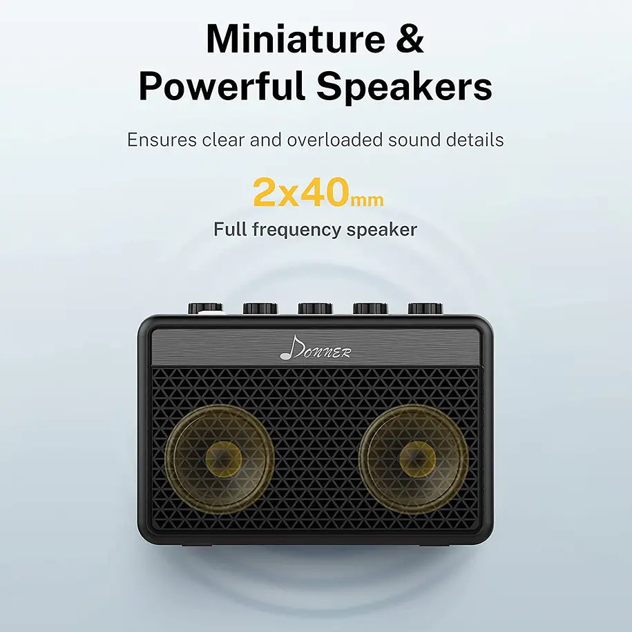 Donner DA-10 Mini Amplificador de Guitarra Eléctrica 5W Recargable Portátil Black EC1703 4