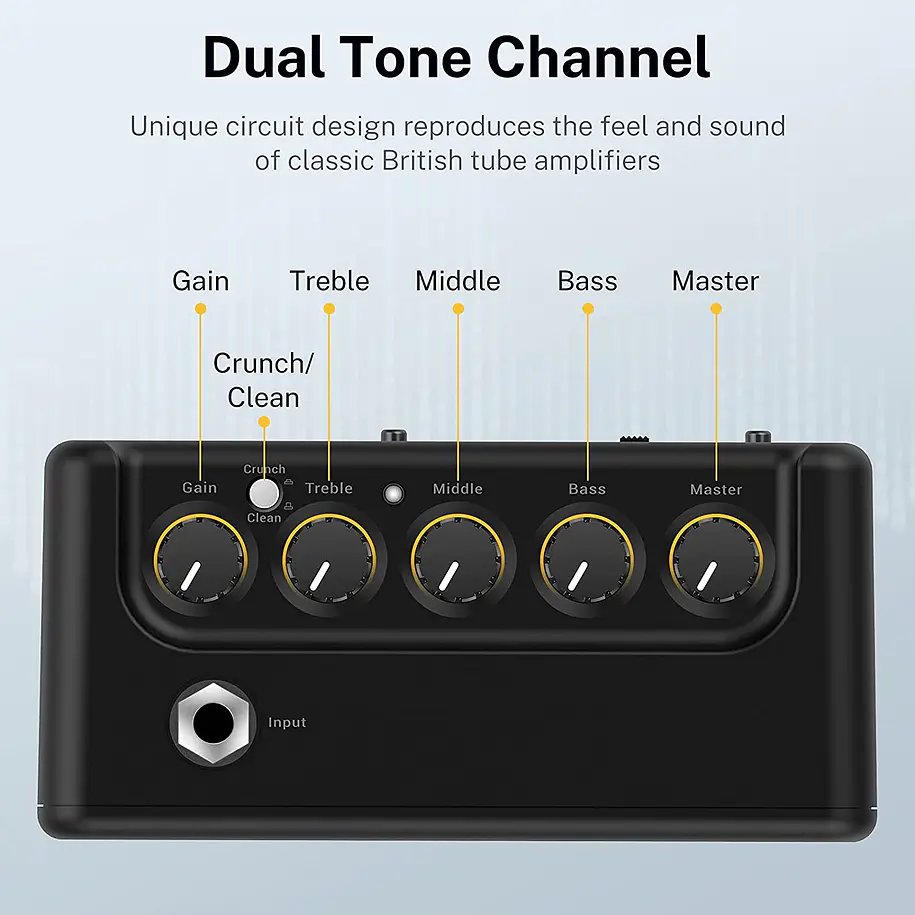 Donner DA-10 Mini Amplificador de Guitarra Eléctrica 5W Recargable Portátil Black EC1703 6