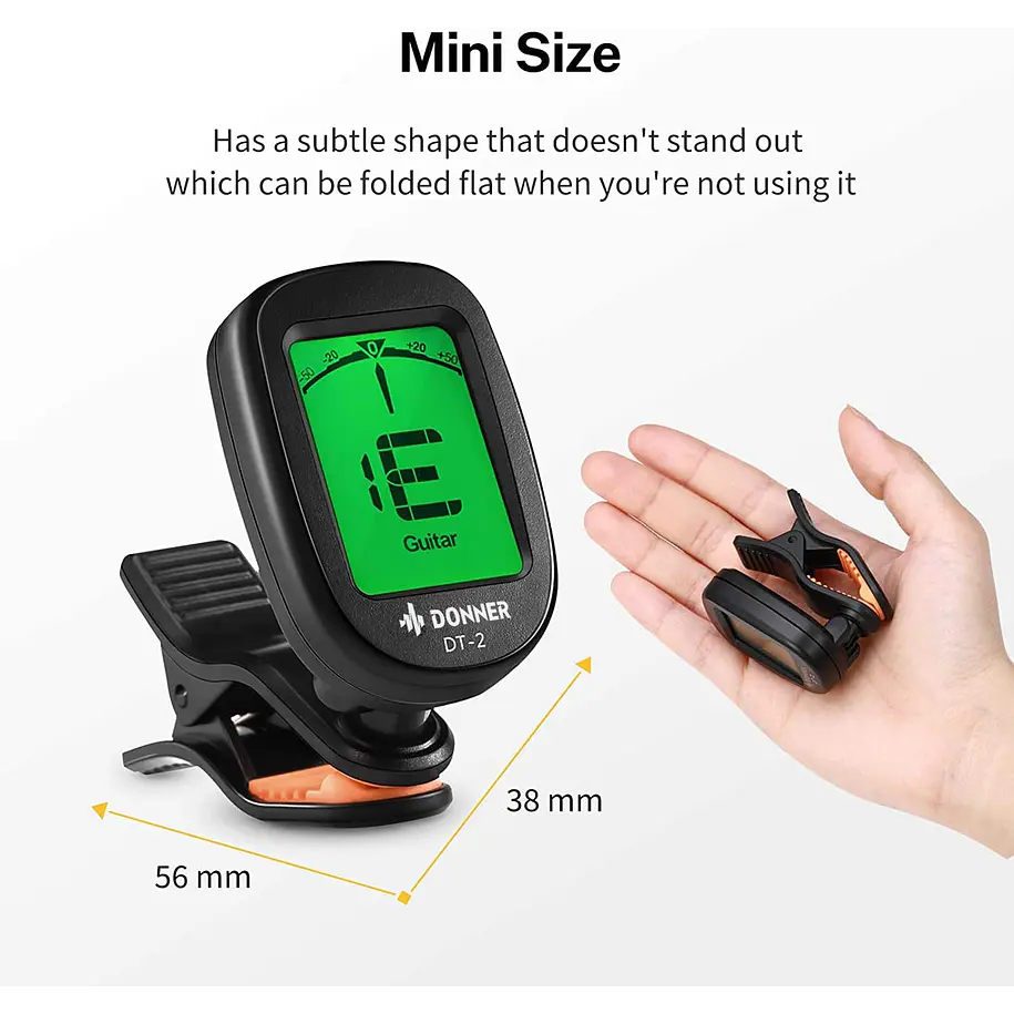 Donner DT-2 Afinador Cromático de Clip Multi Instrumento con Pantalla Giratoria Pila Incluida EC814 2