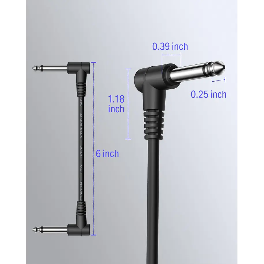 Donner Cable Patch 15 cm para Pedales de Efecto Conectores 1/4