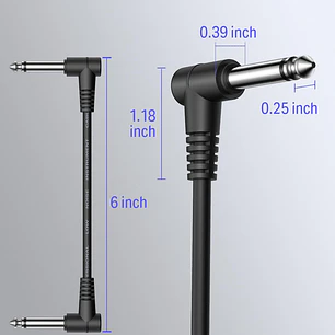 Donner Cable Patch 15 cm para Pedales de Efecto Conectores 1/4