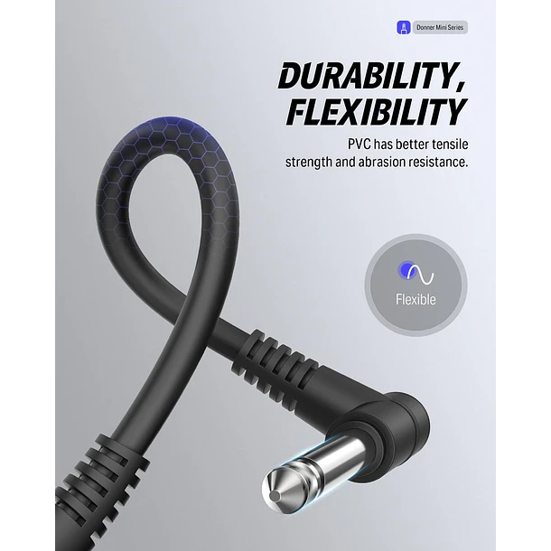 Donner Cable Patch 15 cm para Pedales de Efecto Conectores 1/4