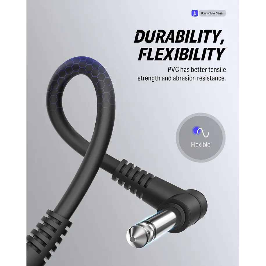 Donner Cable Patch 15 cm para Pedales de Efecto Conectores 1/4