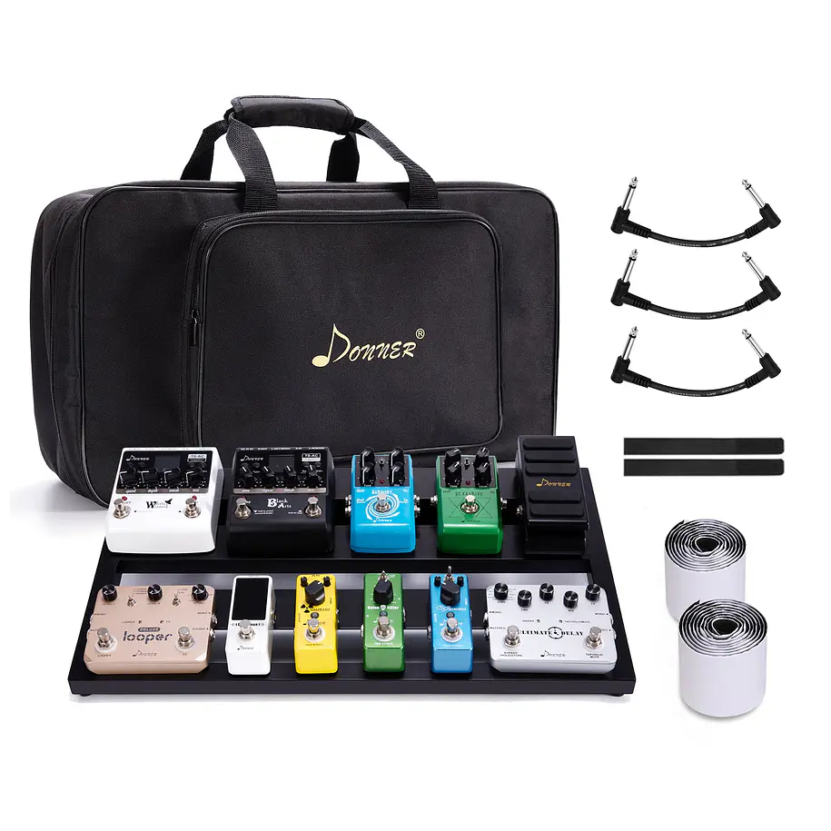 Donner DB-3 Pedalboard de Aluminio 50 x 29 cm para 6 a 8 Pedales con Bolso de Transporte EC916 1