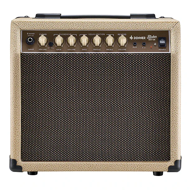 Donner DSK-15R Amplificador Combo de Guitarra con Reverb de Resorte Real y Parlante de 8 Pulgadas Beige EC7600 1