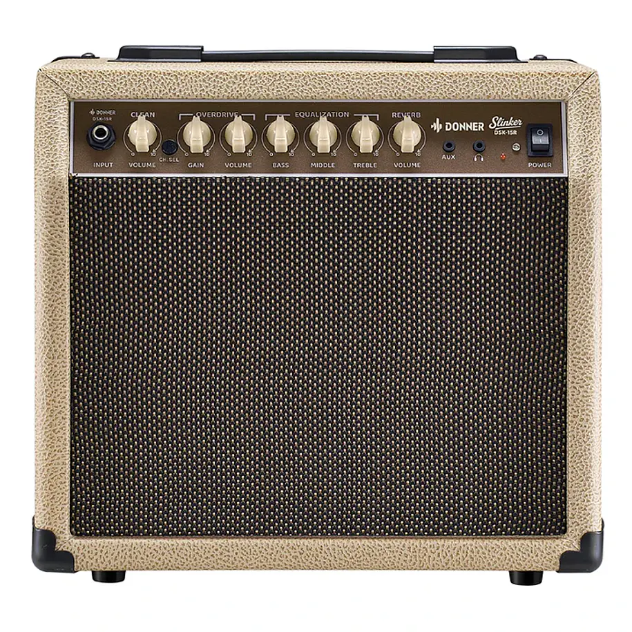 Donner DSK-15R Amplificador Combo de Guitarra con Reverb de Resorte Real y Parlante de 8 Pulgadas Beige EC7600 1