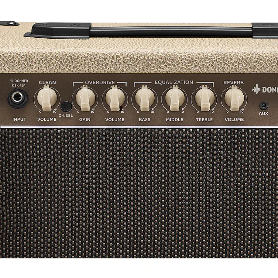 Donner DSK-15R Amplificador Combo de Guitarra con Reverb de Resorte Real y Parlante de 8 Pulgadas Beige EC7600 4