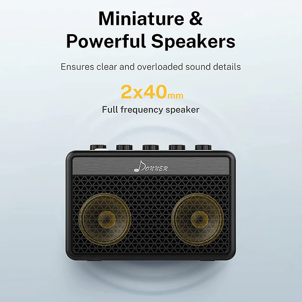 Donner DA-10 Mini Amplificador de Guitarra Eléctrica Recargable Portátil Acabado Retro Vintage White EC7120 4