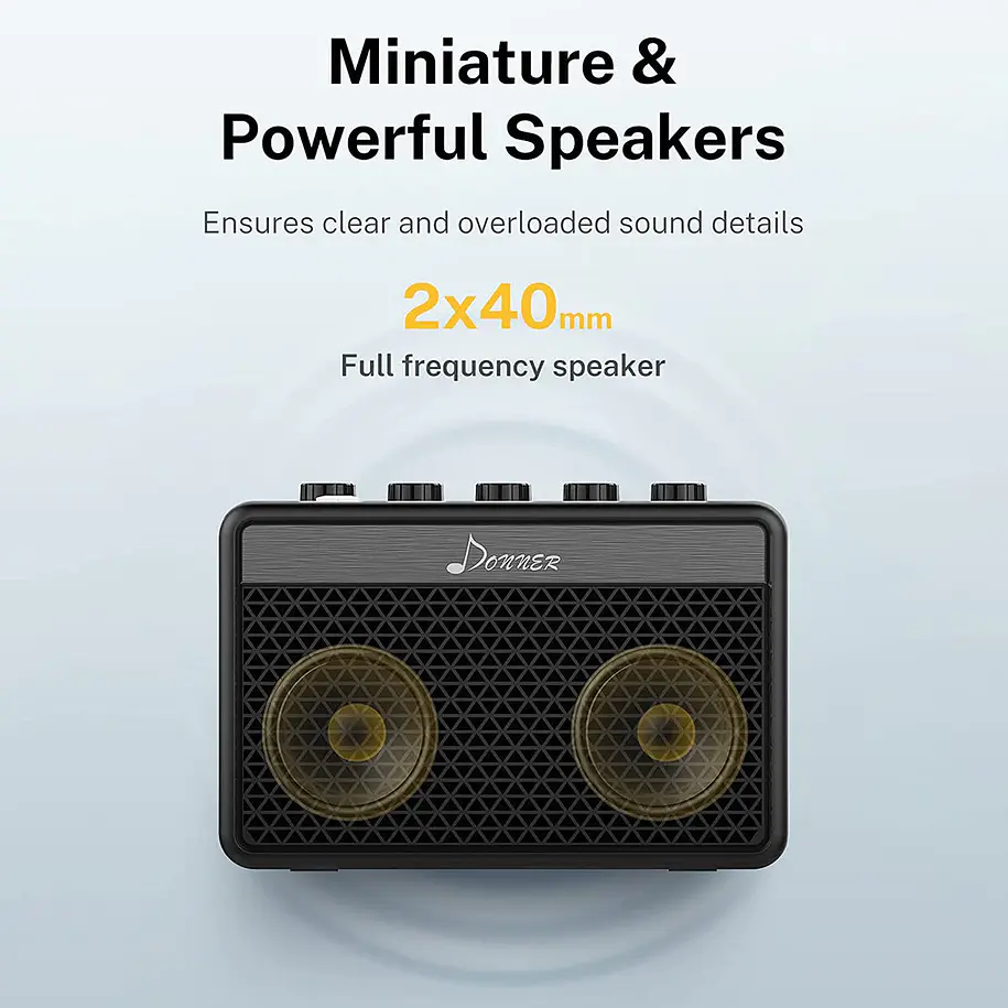 Donner DA-10 Mini Amplificador de Guitarra Eléctrica Recargable Portátil Acabado Retro Vintage White EC7120 4
