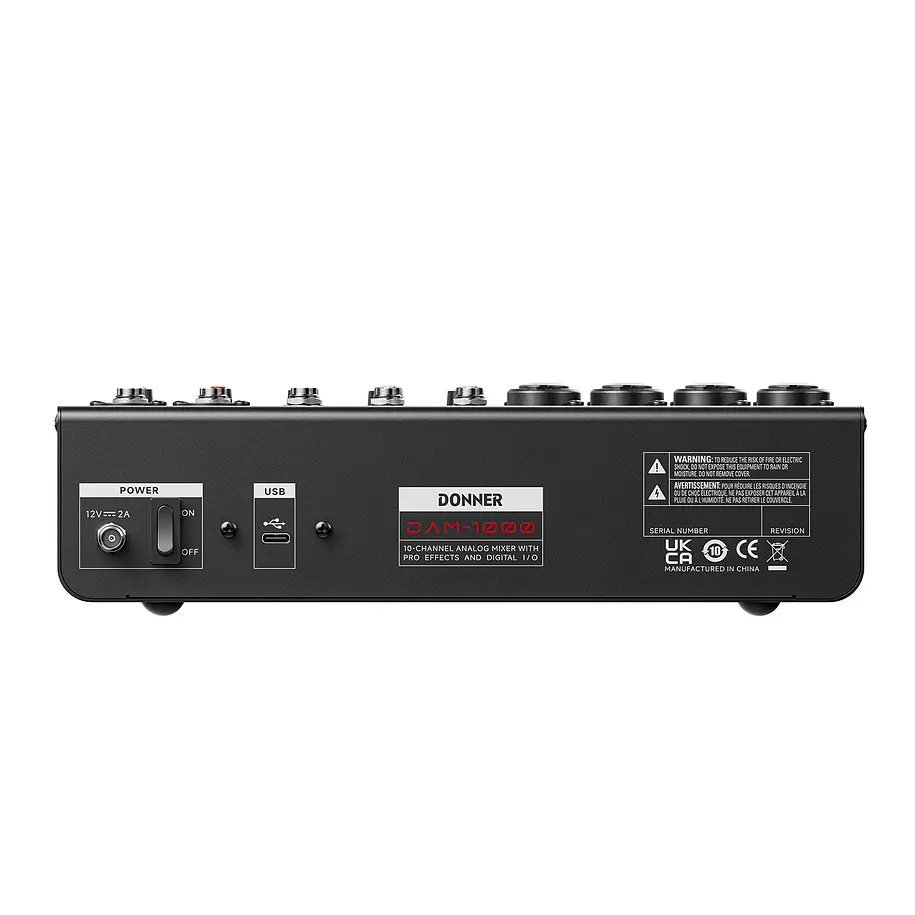Donner DAM1000 Mezclador de Audio 10 Canales con Bluetooth 5.3 Compresor por Canal e Interfaz USB EC7680 3