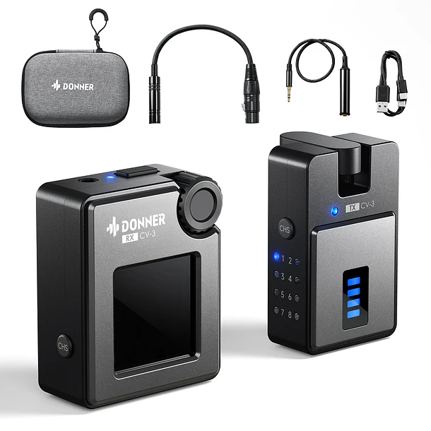 Donner CV-3 Sistema de Monitoreo In-Ear Inalámbrico 2.4 GHz con Latencia Ultrabaja EC7154 1