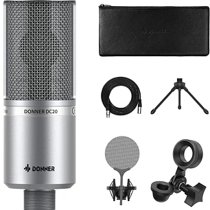 Donner DC20 Micrófono Condensador de Estudio Cardioide con Shockmount y Filtro Antipop EC2800