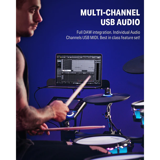 Donner BACKBEAT Batería Electrónica con Pantalla Táctil de 7 Pulgadas Luces LED y Bluetooth EC6878 5