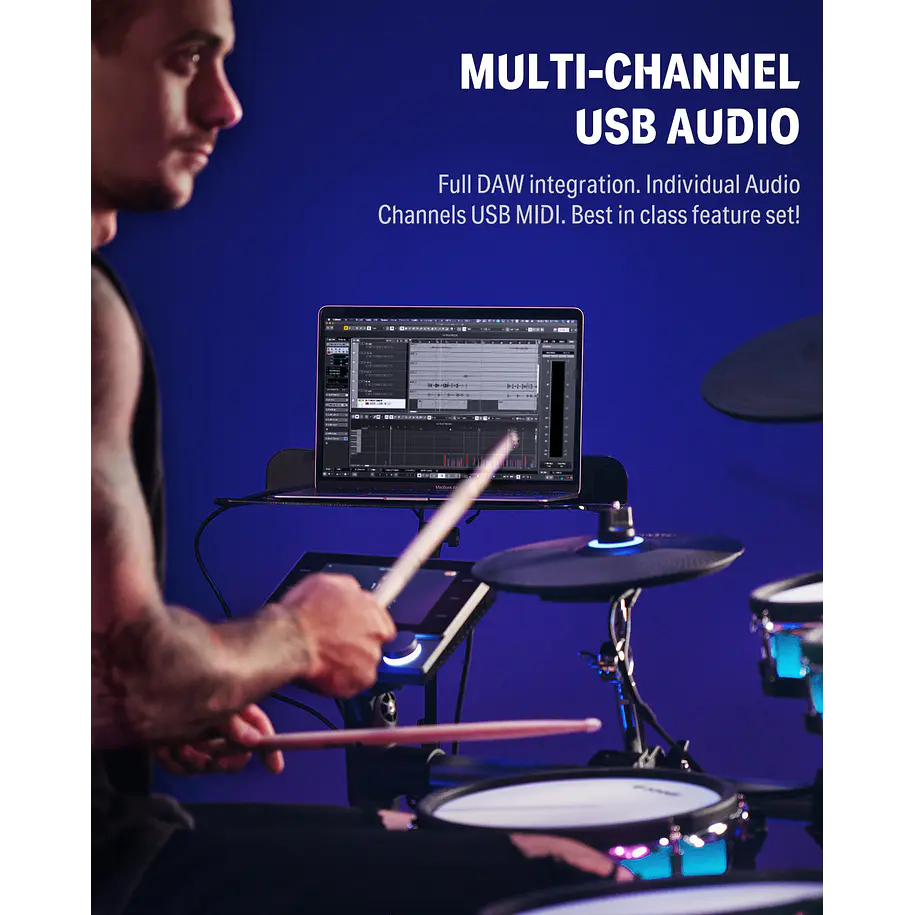 Donner BACKBEAT Batería Electrónica con Pantalla Táctil de 7 Pulgadas Luces LED y Bluetooth EC6878 5