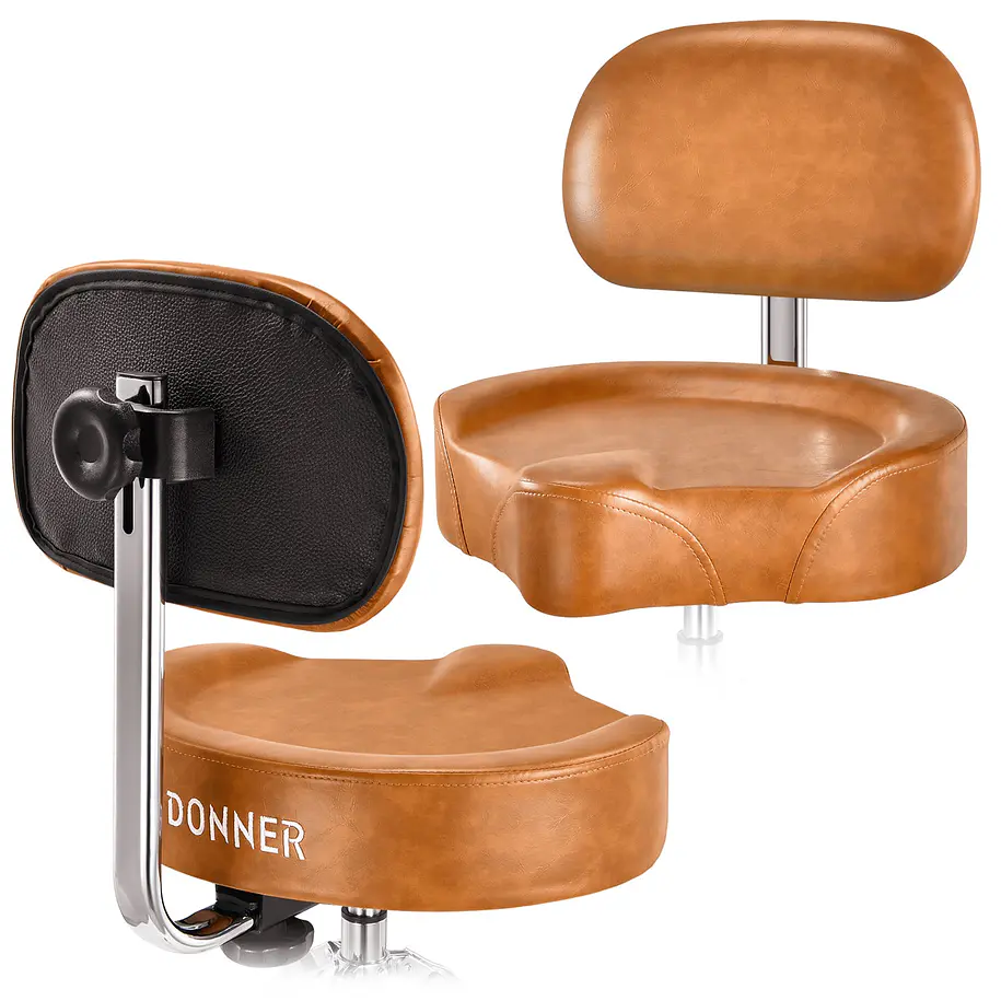 Donner DHT-250 Sillín de Batería Hidráulico Tipo Moto con Respaldo Ajustable EC6642 12