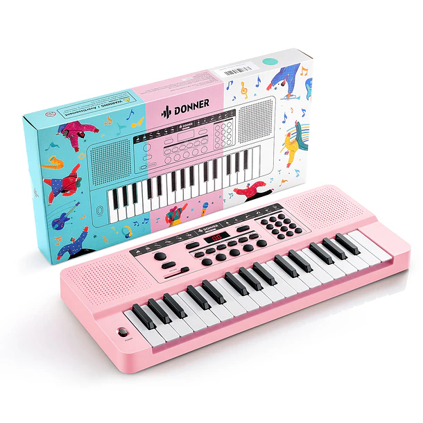 Donner DEK-32 Teclado Electrónico de 32 Mini Teclas para Niños y Principiantes Rosa EC7498 4