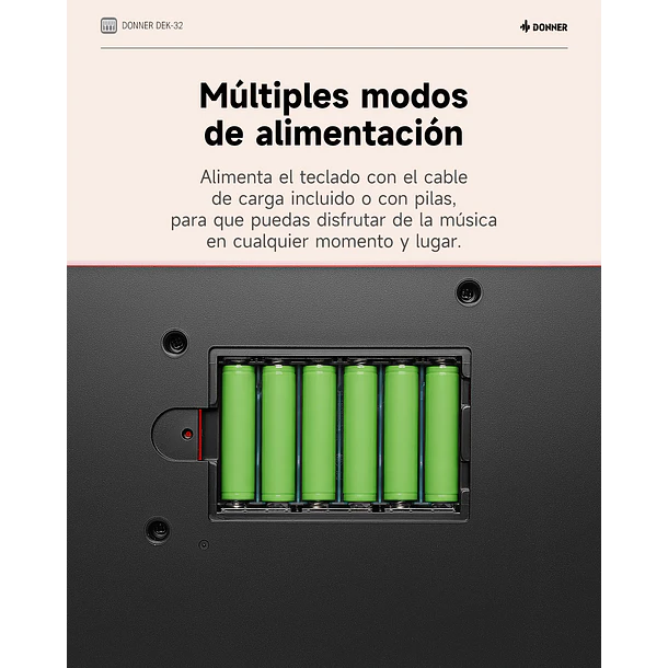 Donner DEK-32 Teclado Electrónico de 32 Mini Teclas para Niños y Principiantes Rosa EC7498 8