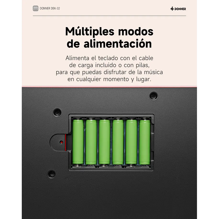 Donner DEK-32 Teclado Electrónico de 32 Mini Teclas para Niños y Principiantes Rosa EC7498 8