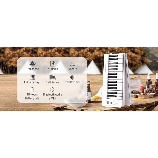 Donner DP-06 Teclado Digital Plegable 61 Teclas Semipesadas con Bluetooth y Batería Recargable EC6633 9