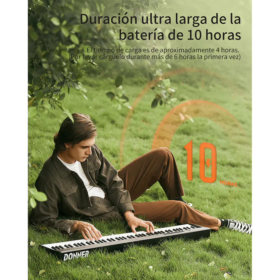 Donner DP-10 Piano Digital Plegable 88 Teclas Semipesadas Ultracompacto con Bluetooth EC6856 9