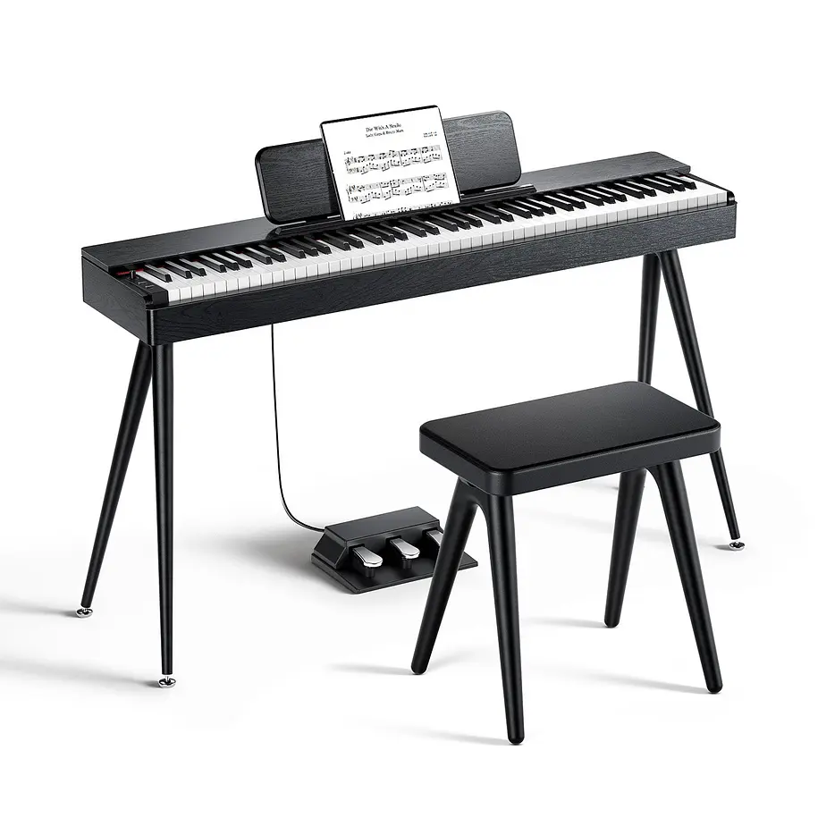 Donner OURA S100 Piano Digital 88 Teclas Acción de Martillo Graduada con Mueble Negro EC7134 13