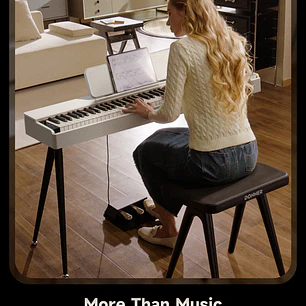 Donner OURA S100 Piano Digital 88 Teclas Acción de Martillo Graduada con Mueble Blanco EC7234