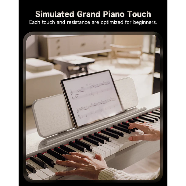 Donner OURA S100 Piano Digital 88 Teclas Acción de Martillo Graduada con Mueble Blanco EC7234 3