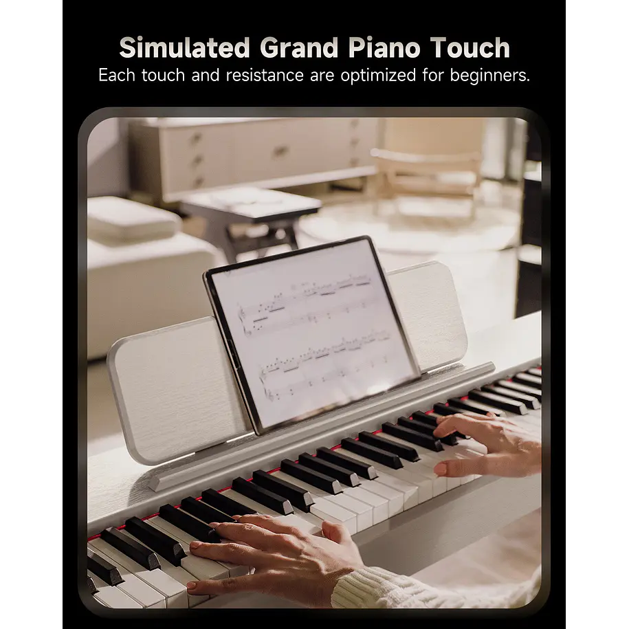 Donner OURA S100 Piano Digital 88 Teclas Acción de Martillo Graduada con Mueble Blanco EC7234 3